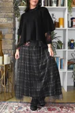 Enid Plaid Tulle Midi Skirt Black